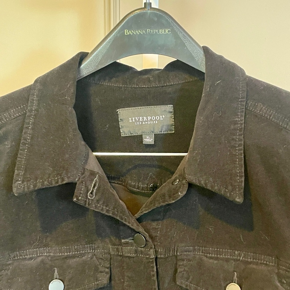 Liverpool XL Corduroy Classic Jacket Black Trucker Moto Jean Jacket Timeless - Picture 2 of 5